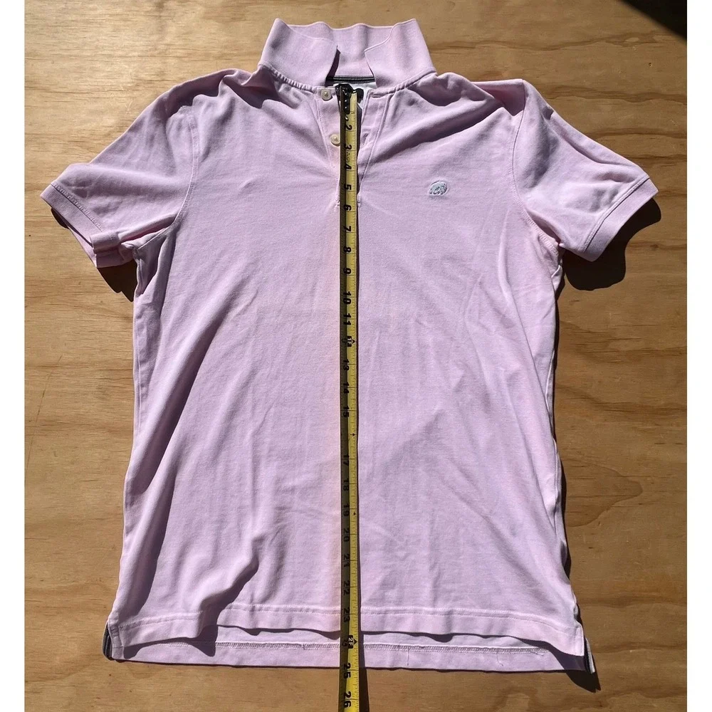 Banana Republic Mens Pink Pique Polo Shirt Short Sleeve Elephant Logo Size S